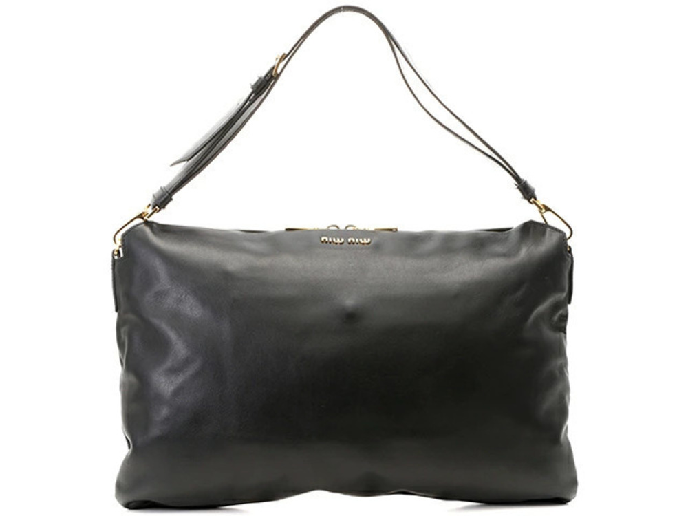 Miu Miu black soft calf leather shoulder bag Soft Calf Cloud Hobo